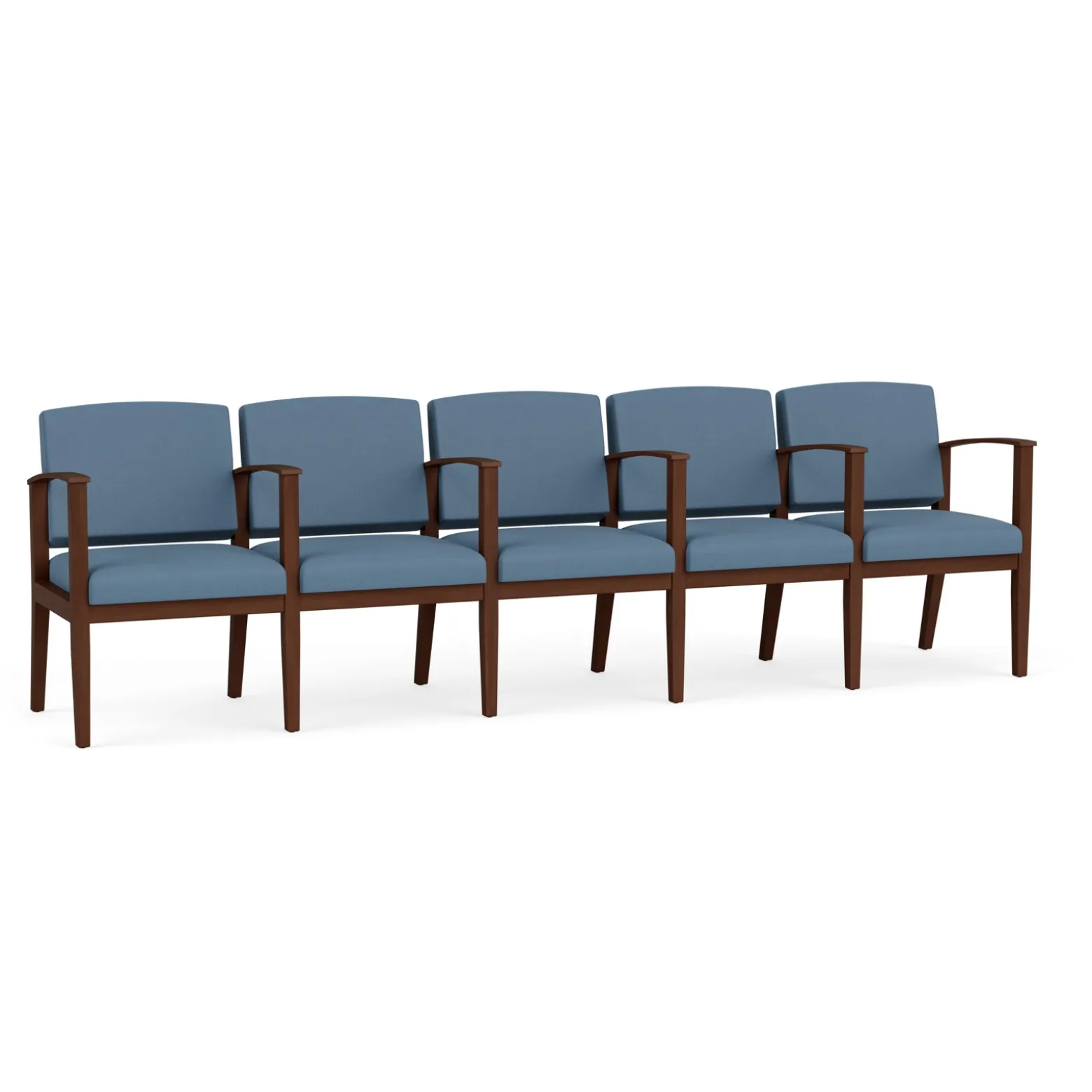 Mason Street Wood 5 Seat Sofa with Center Arms in Standard Upholstery