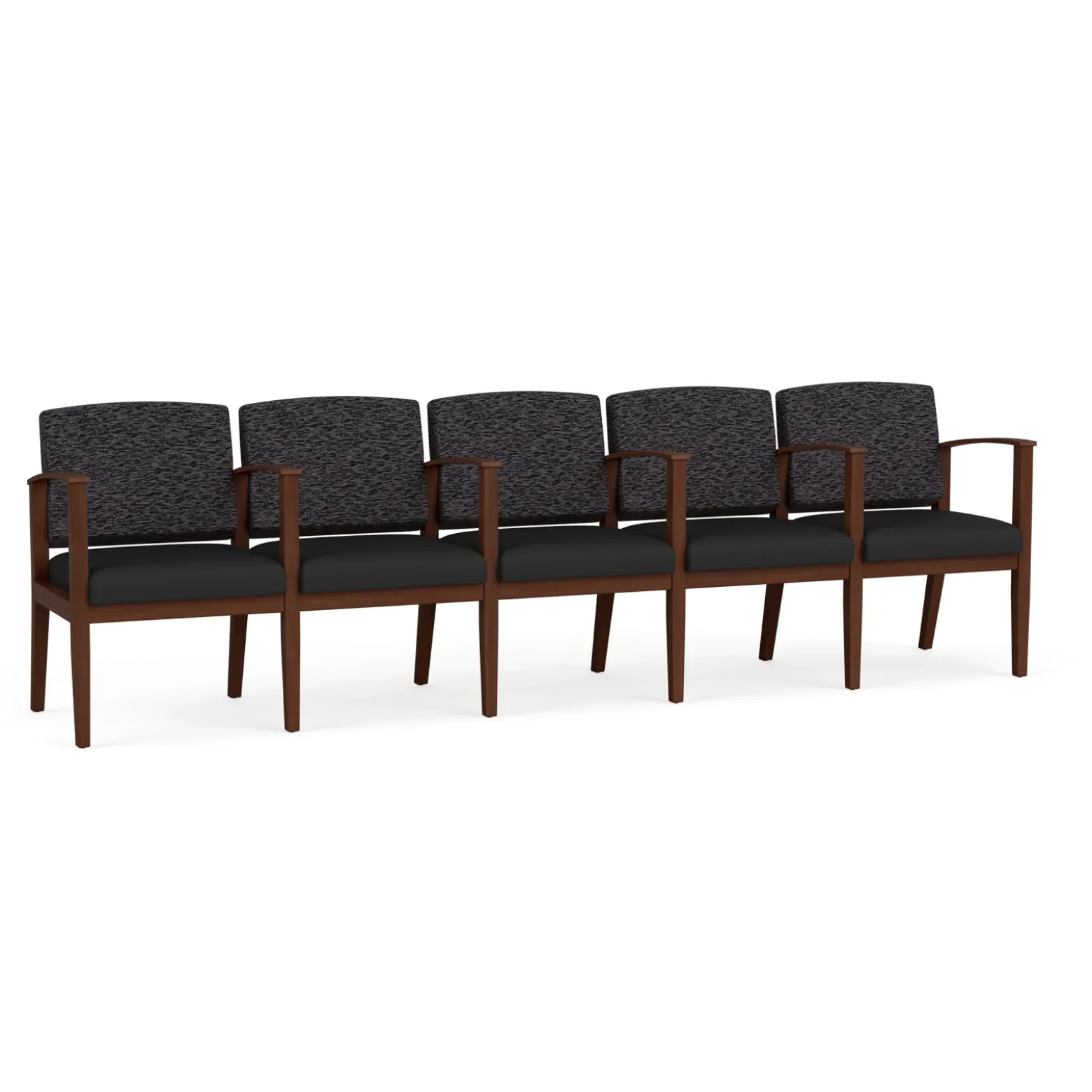 Mason Street Wood 5 Seat Sofa with Center Arms in Standard Upholstery