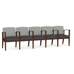 Mason Street Wood 5 Seat Sofa with Center Arms in Standard Upholstery