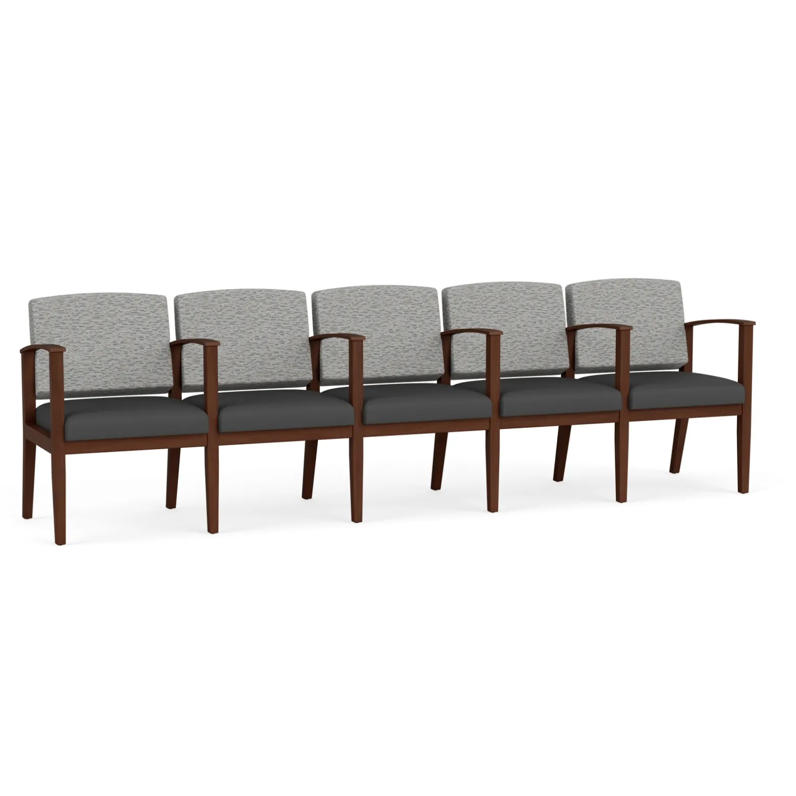 Mason Street Wood 5 Seat Sofa with Center Arms in Standard Upholstery