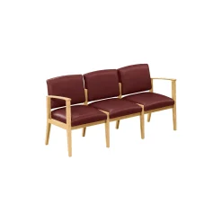 Mason Street Wood 3 Seat Sofa with Center Arms in Premium Upholstery