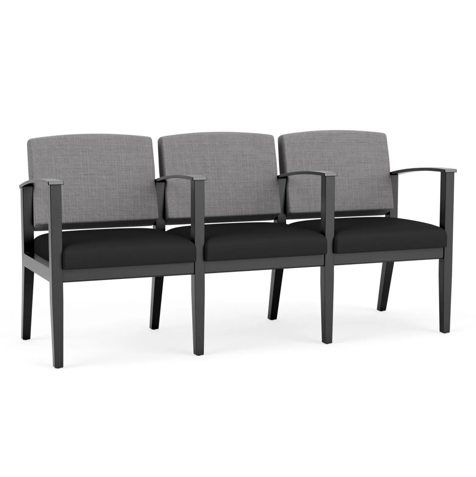 Mason Street Wood 3 Seat Sofa with Center Arms in Premium Upholstery