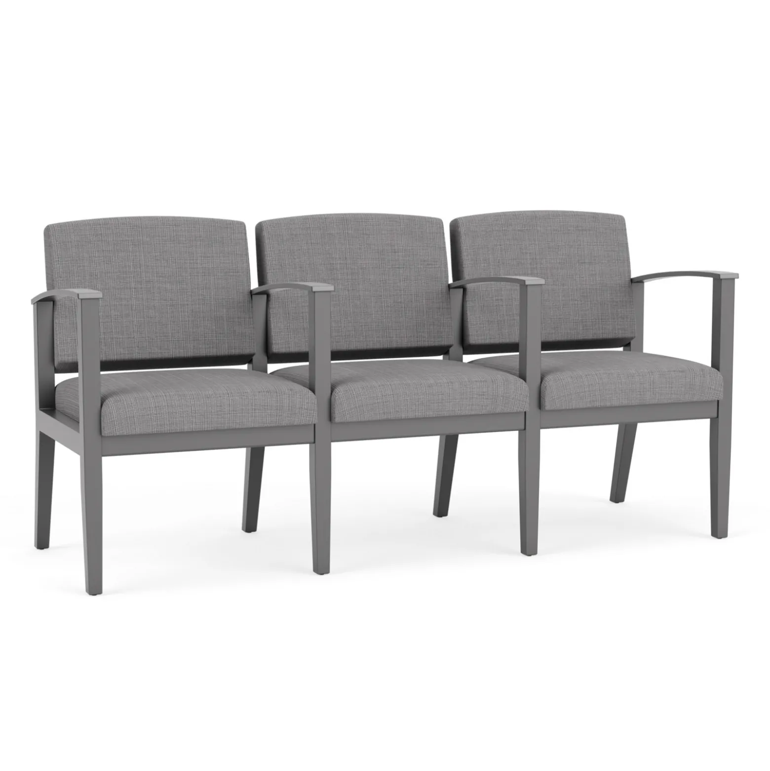 Mason Street Wood 3 Seat Sofa with Center Arms in Premium Upholstery