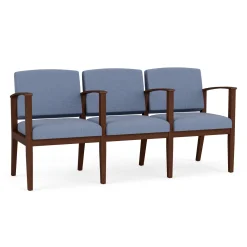 Mason Street Wood 3 Seat Sofa with Center Arms in Premium Upholstery