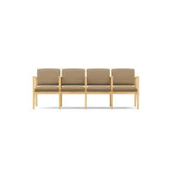 Mason Street Wood 4 Seat Sofa with Center Arms in Premium Upholstery