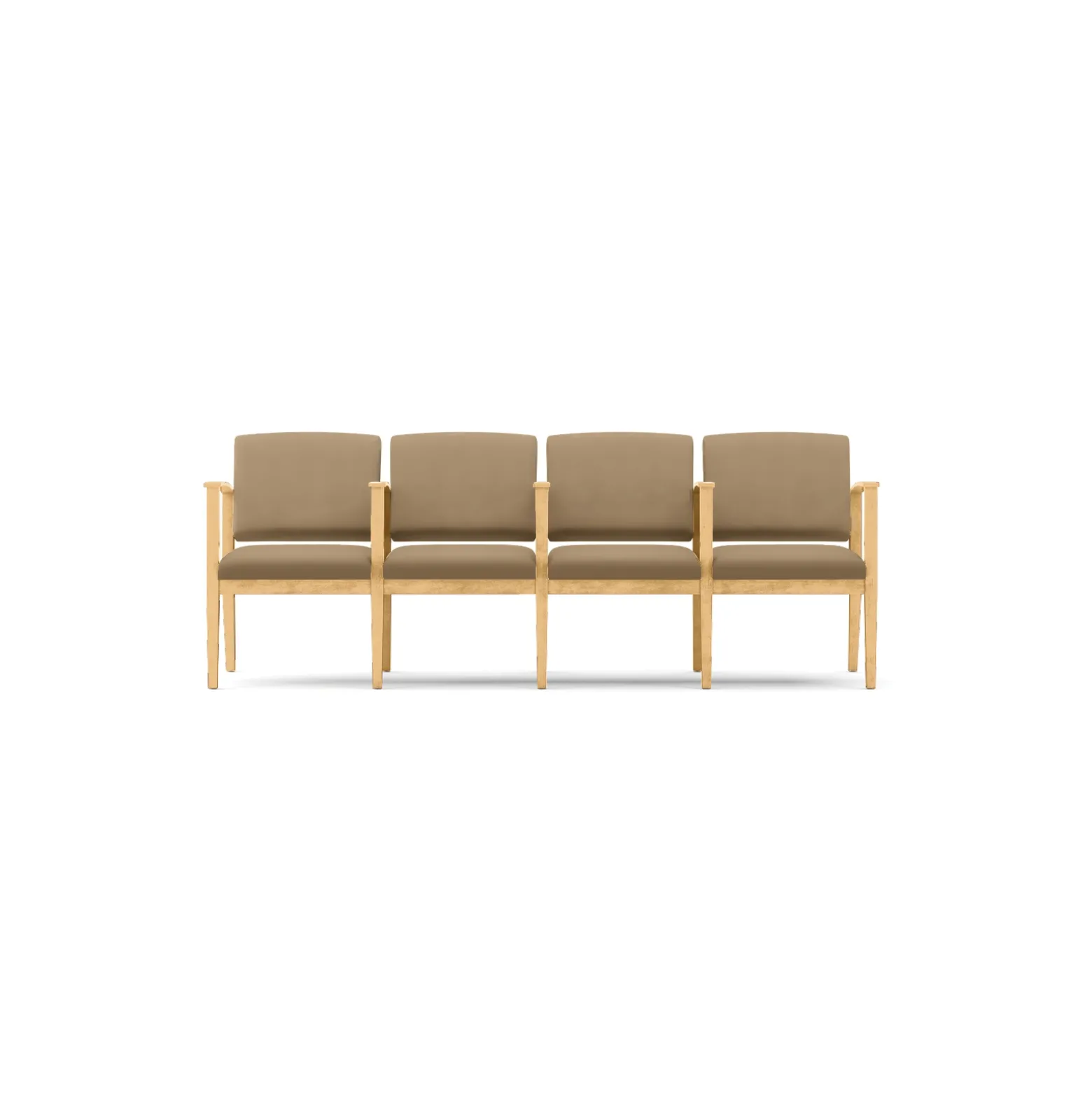 Mason Street Wood 4 Seat Sofa with Center Arms in Premium Upholstery