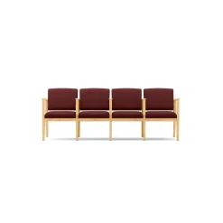 Mason Street Wood 4 Seat Sofa with Center Arms in Premium Upholstery