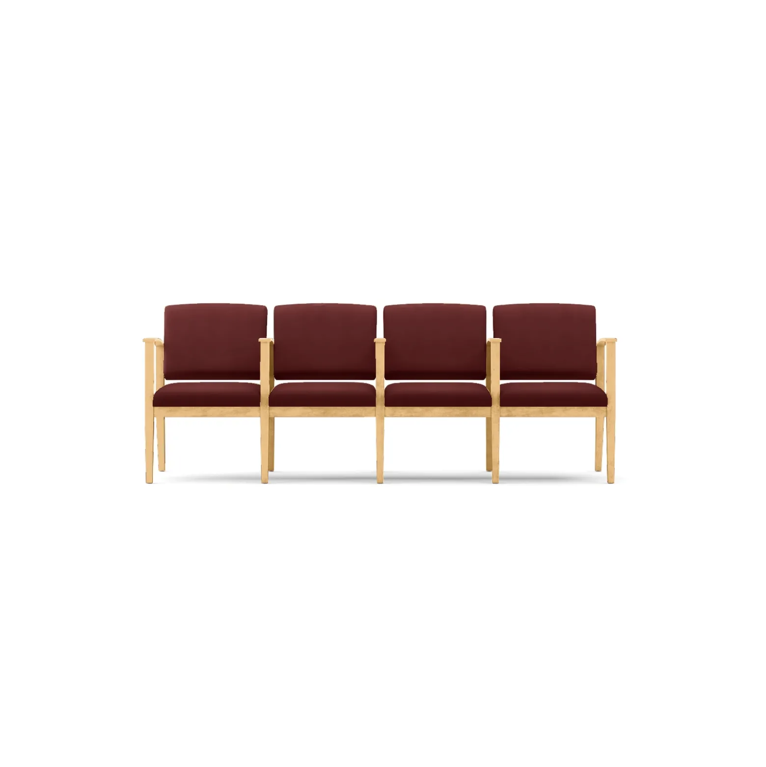 Mason Street Wood 4 Seat Sofa with Center Arms in Premium Upholstery