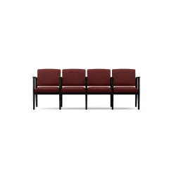 Mason Street Wood 4 Seat Sofa with Center Arms in Premium Upholstery