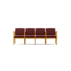 Mason Street Wood 4 Seat Sofa with Center Arms in Premium Upholstery