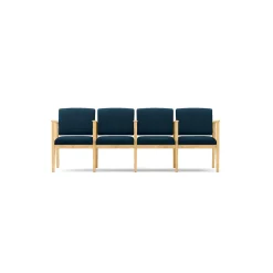 Mason Street Wood 4 Seat Sofa with Center Arms in Premium Upholstery