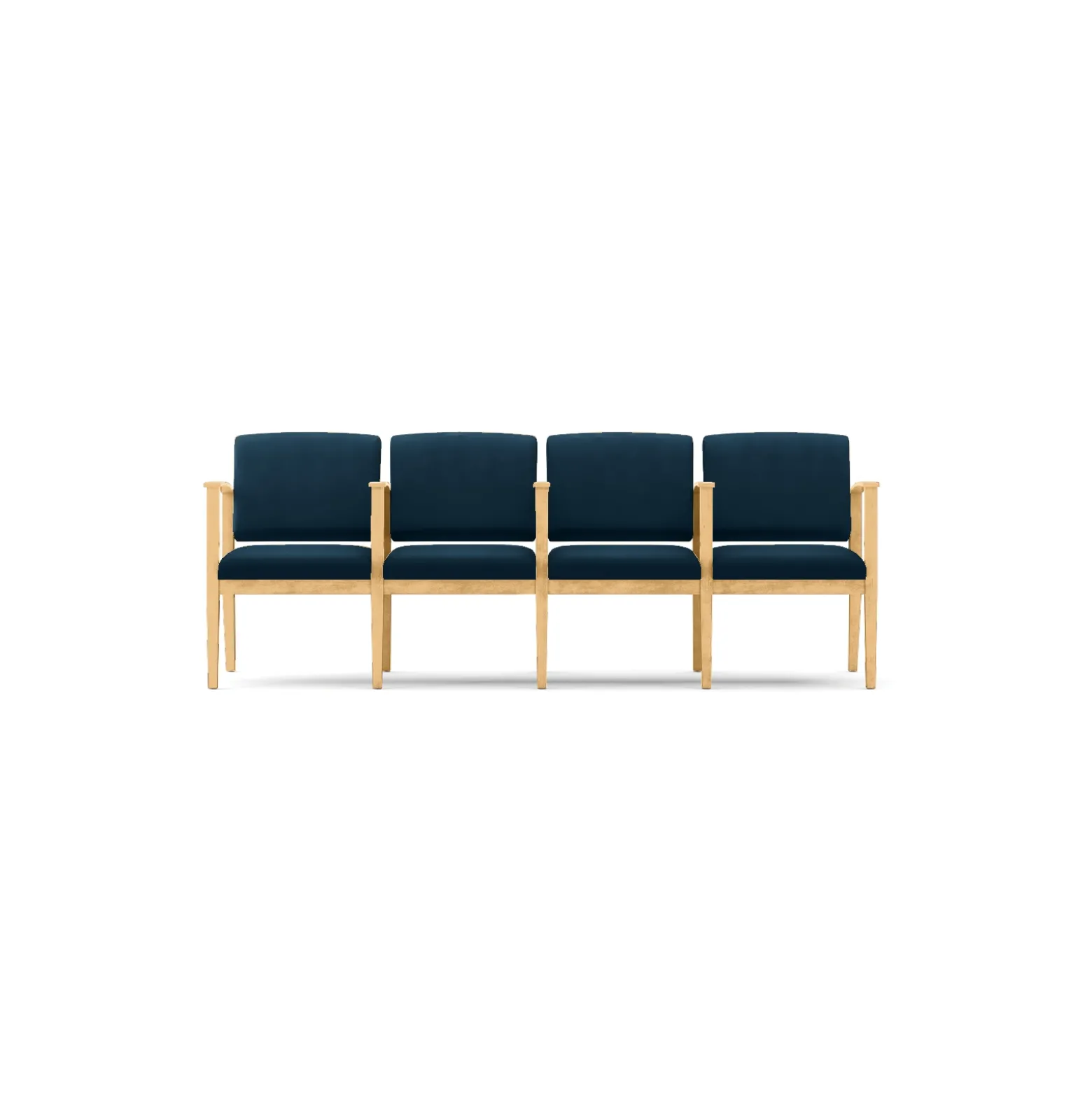 Mason Street Wood 4 Seat Sofa with Center Arms in Premium Upholstery