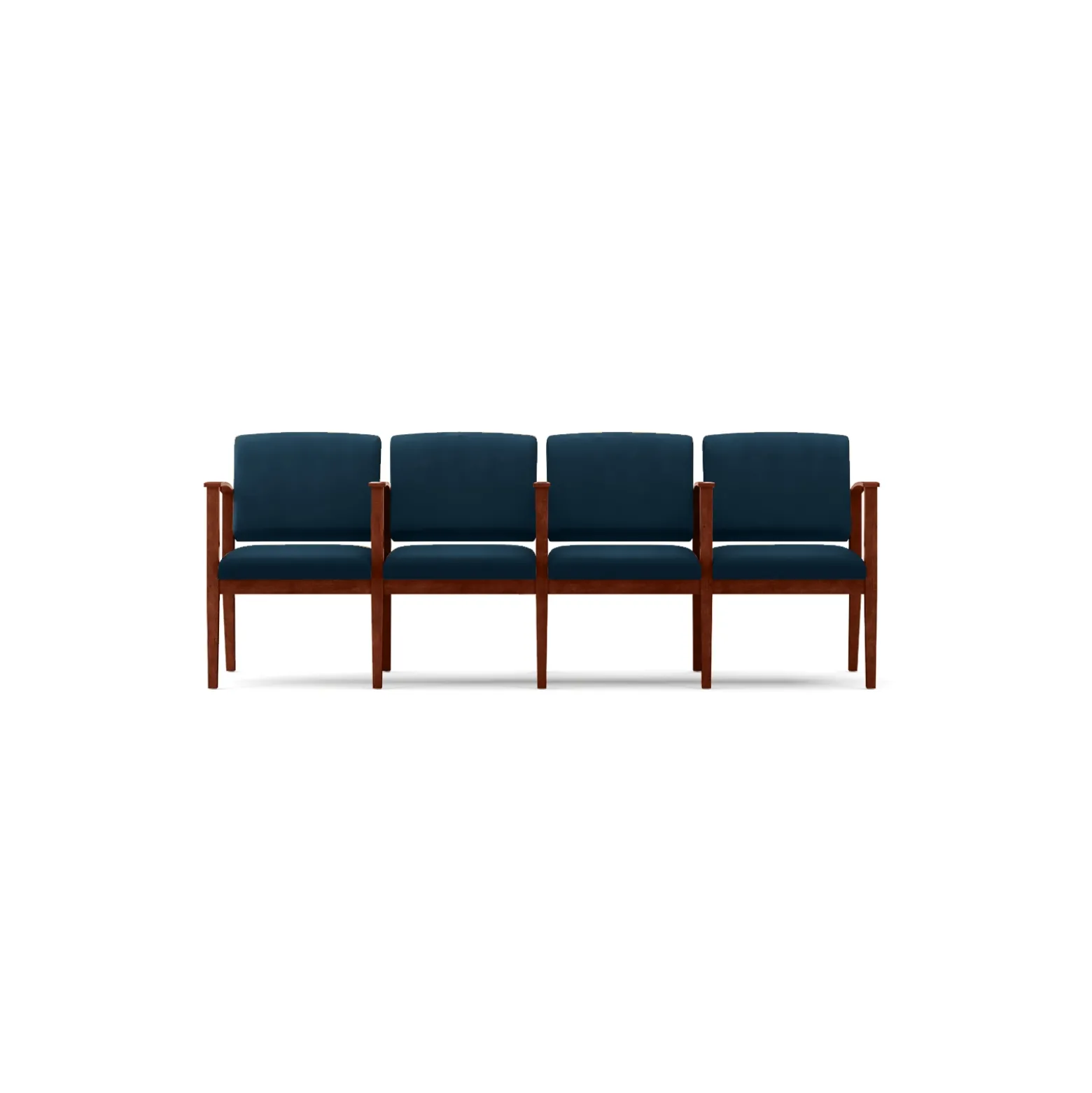 Mason Street Wood 4 Seat Sofa with Center Arms in Premium Upholstery