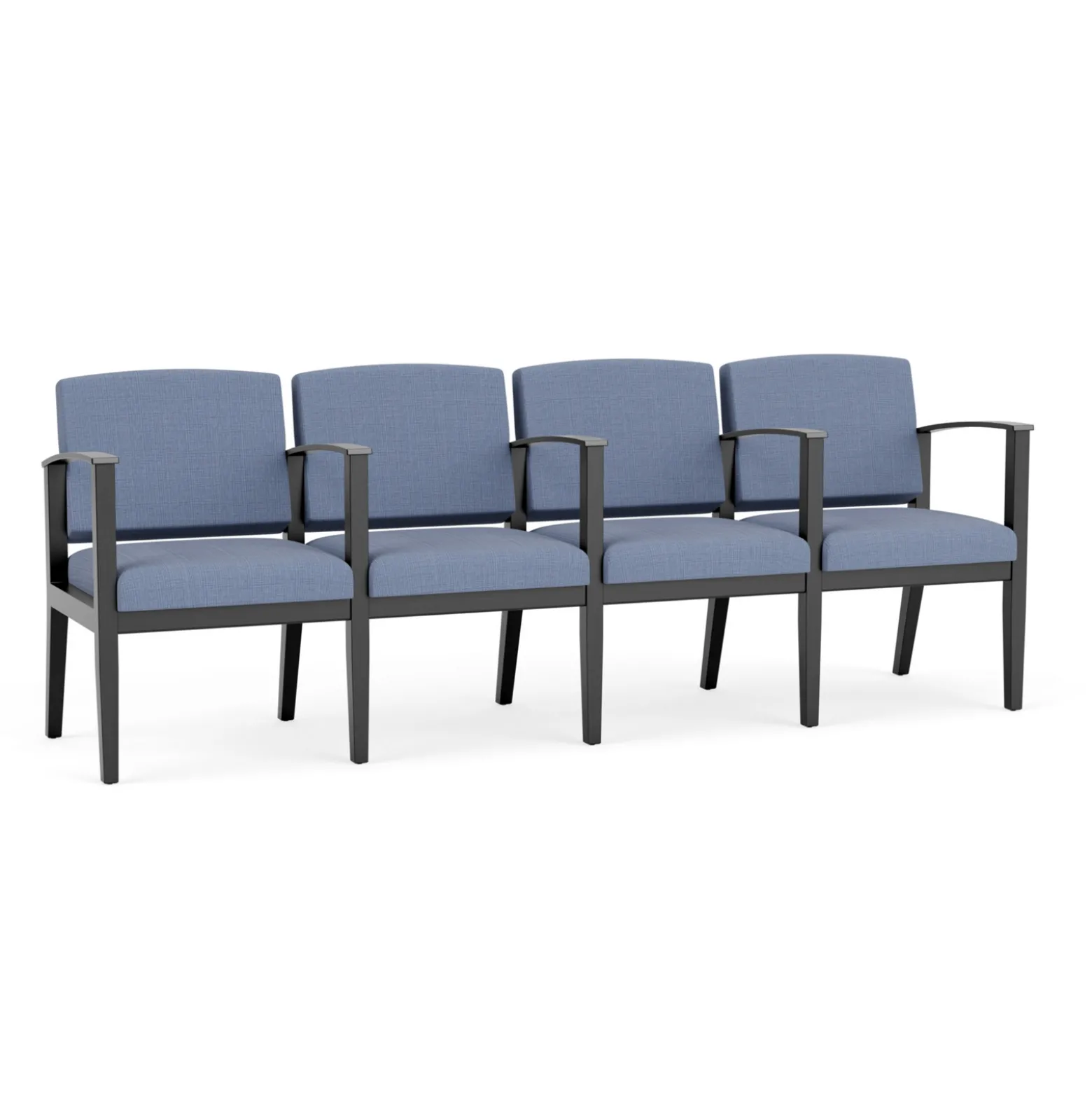 Mason Street Wood 4 Seat Sofa with Center Arms in Premium Upholstery