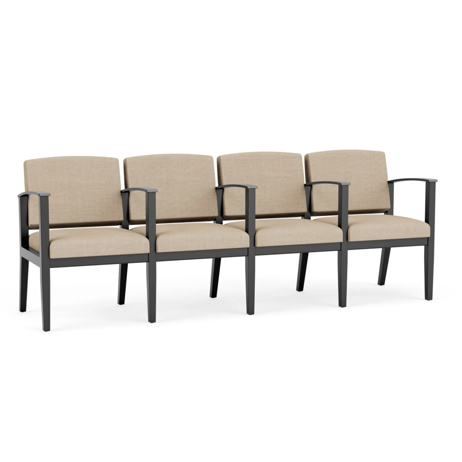 Mason Street Wood 4 Seat Sofa with Center Arms in Premium Upholstery