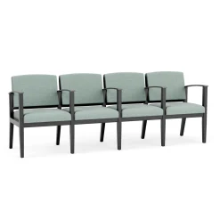 Mason Street Wood 4 Seat Sofa with Center Arms in Premium Upholstery