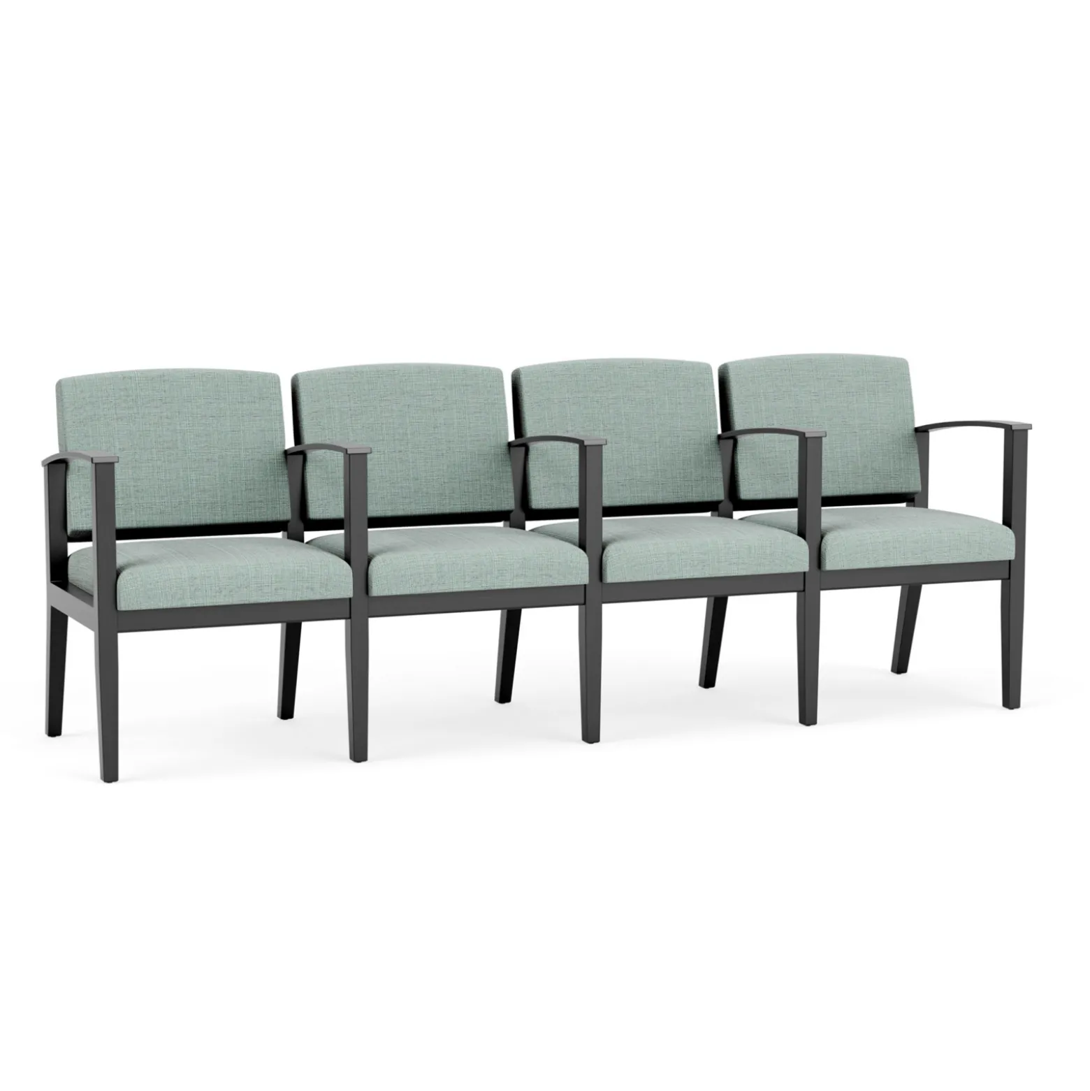 Mason Street Wood 4 Seat Sofa with Center Arms in Premium Upholstery