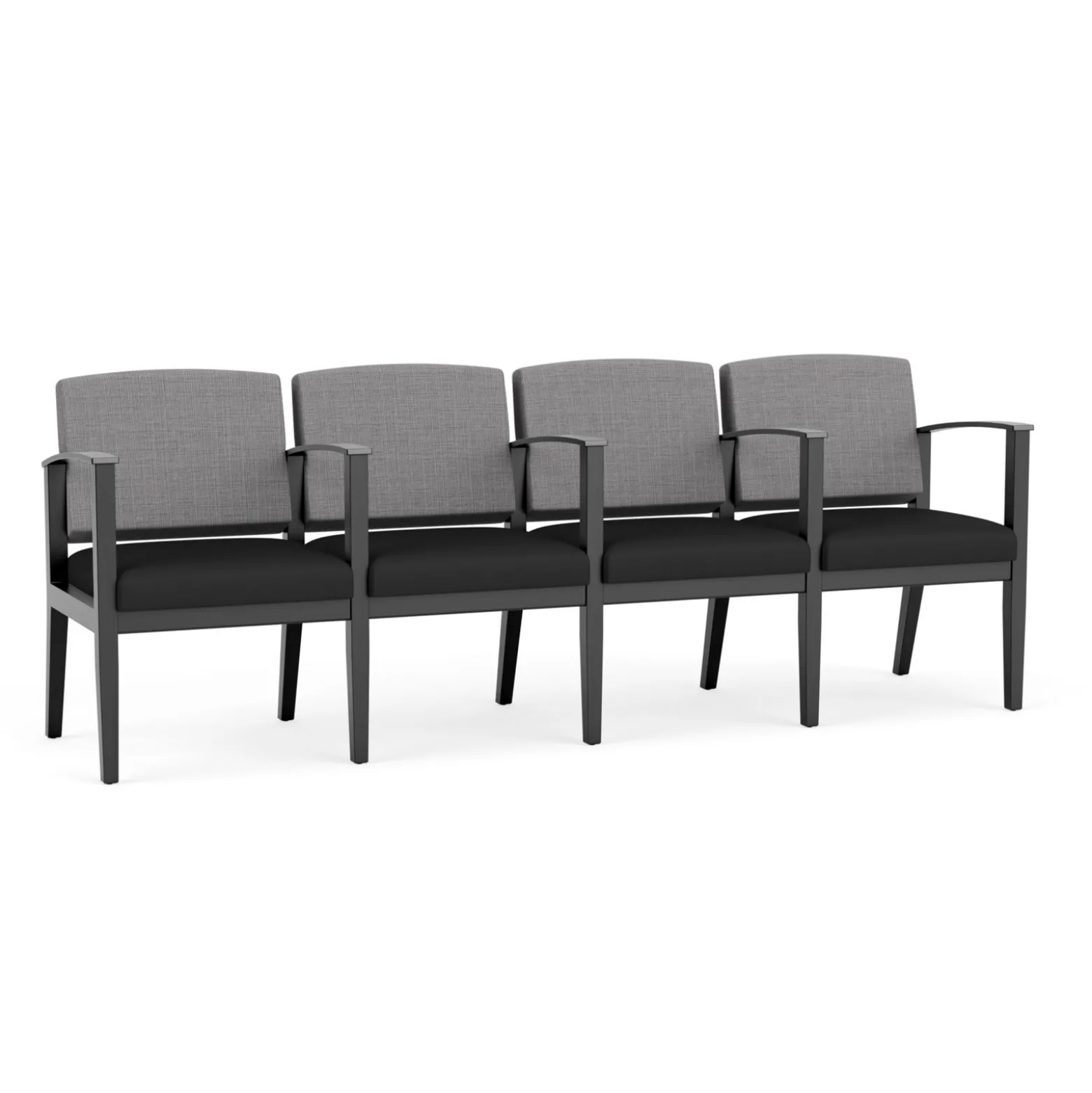 Mason Street Wood 4 Seat Sofa with Center Arms in Premium Upholstery