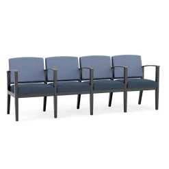 Mason Street Wood 4 Seat Sofa with Center Arms in Premium Upholstery