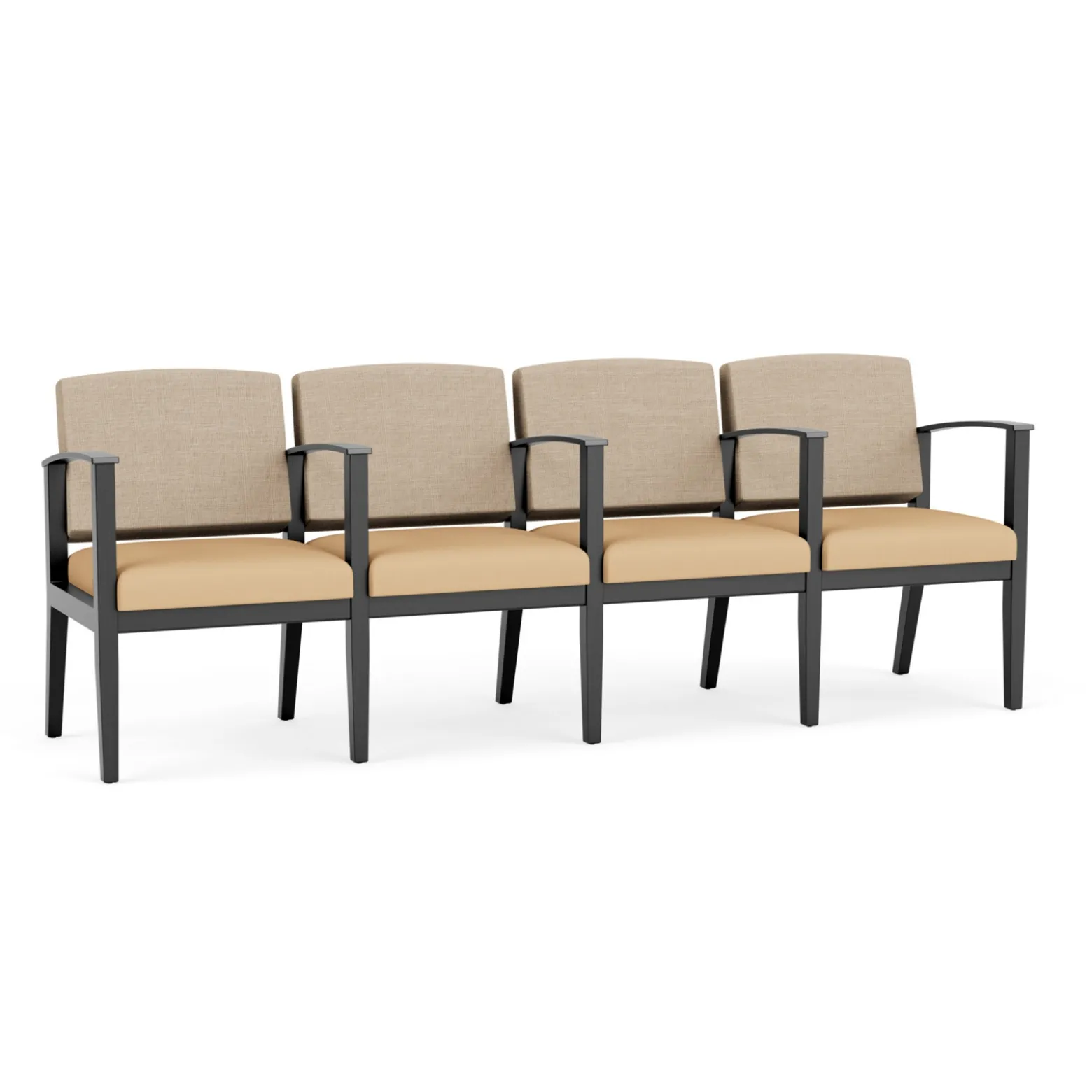 Mason Street Wood 4 Seat Sofa with Center Arms in Premium Upholstery