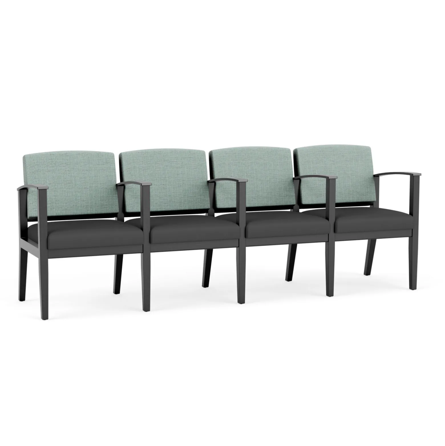 Mason Street Wood 4 Seat Sofa with Center Arms in Premium Upholstery