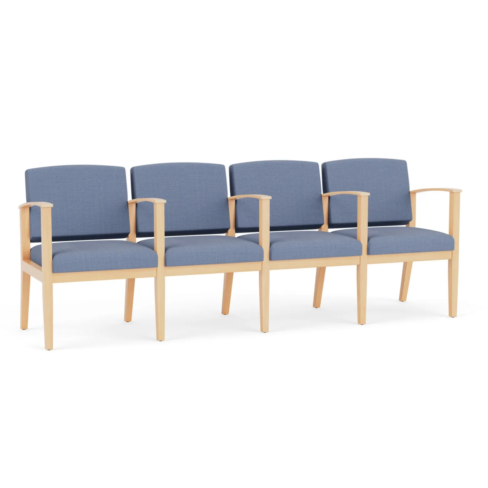 Mason Street Wood 4 Seat Sofa with Center Arms in Premium Upholstery