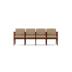 Mason Street Wood 4 Seat Sofa with Center Arms in Premium Upholstery