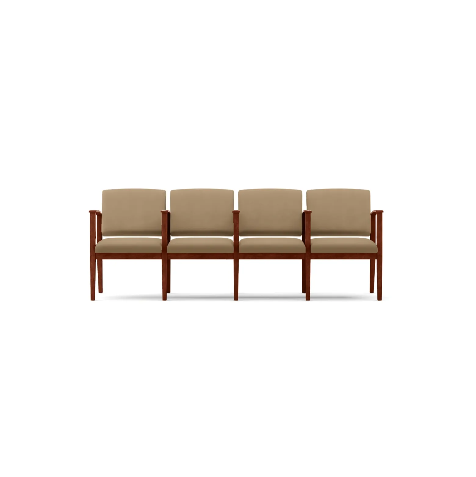 Mason Street Wood 4 Seat Sofa with Center Arms in Premium Upholstery