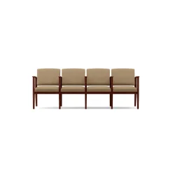 Mason Street Wood 4 Seat Sofa with Center Arms in Premium Upholstery