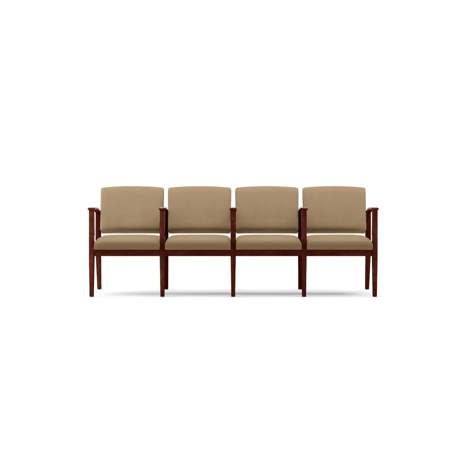 Mason Street Wood 4 Seat Sofa with Center Arms in Premium Upholstery