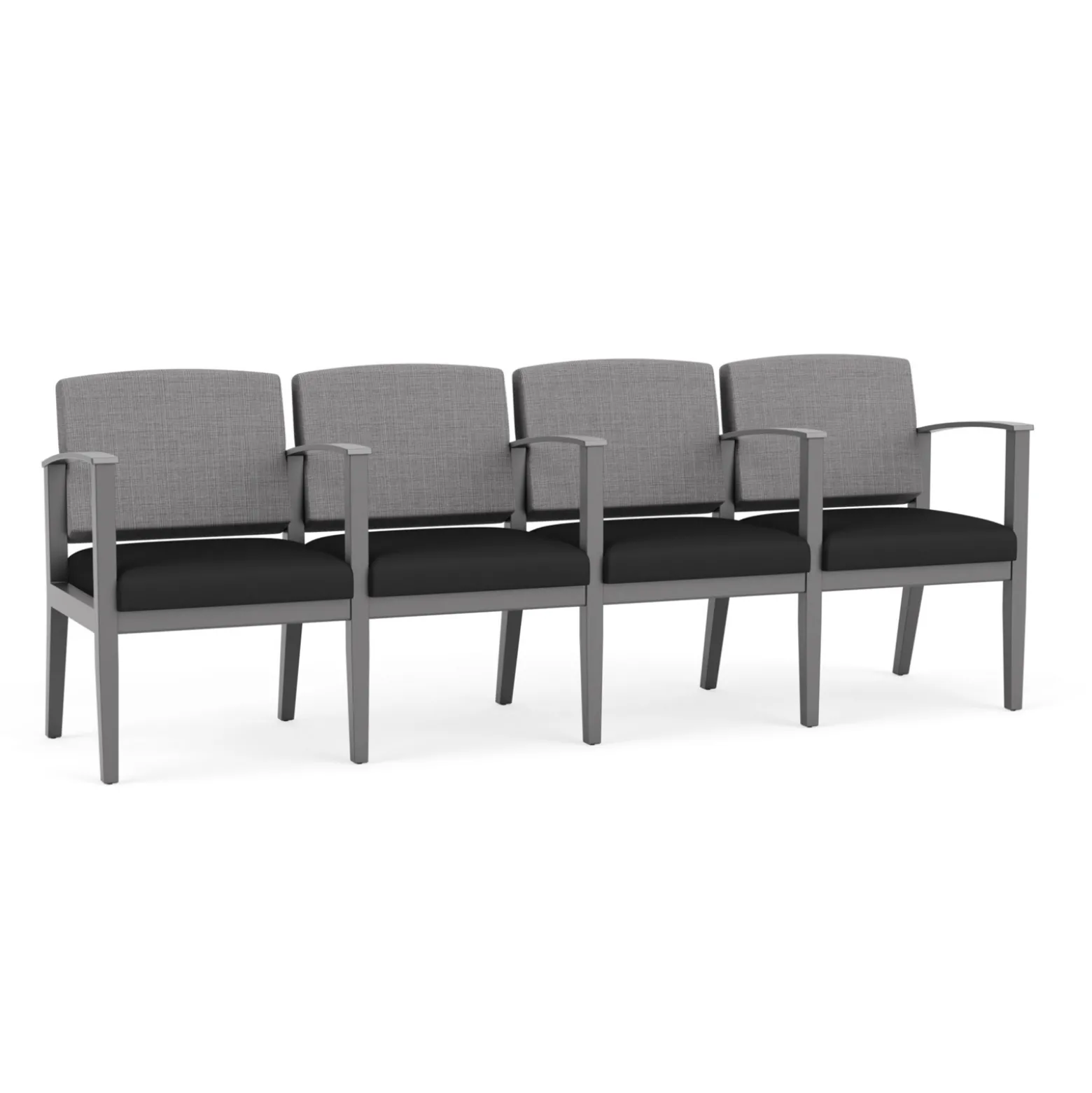 Mason Street Wood 4 Seat Sofa with Center Arms in Premium Upholstery