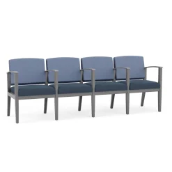 Mason Street Wood 4 Seat Sofa with Center Arms in Premium Upholstery