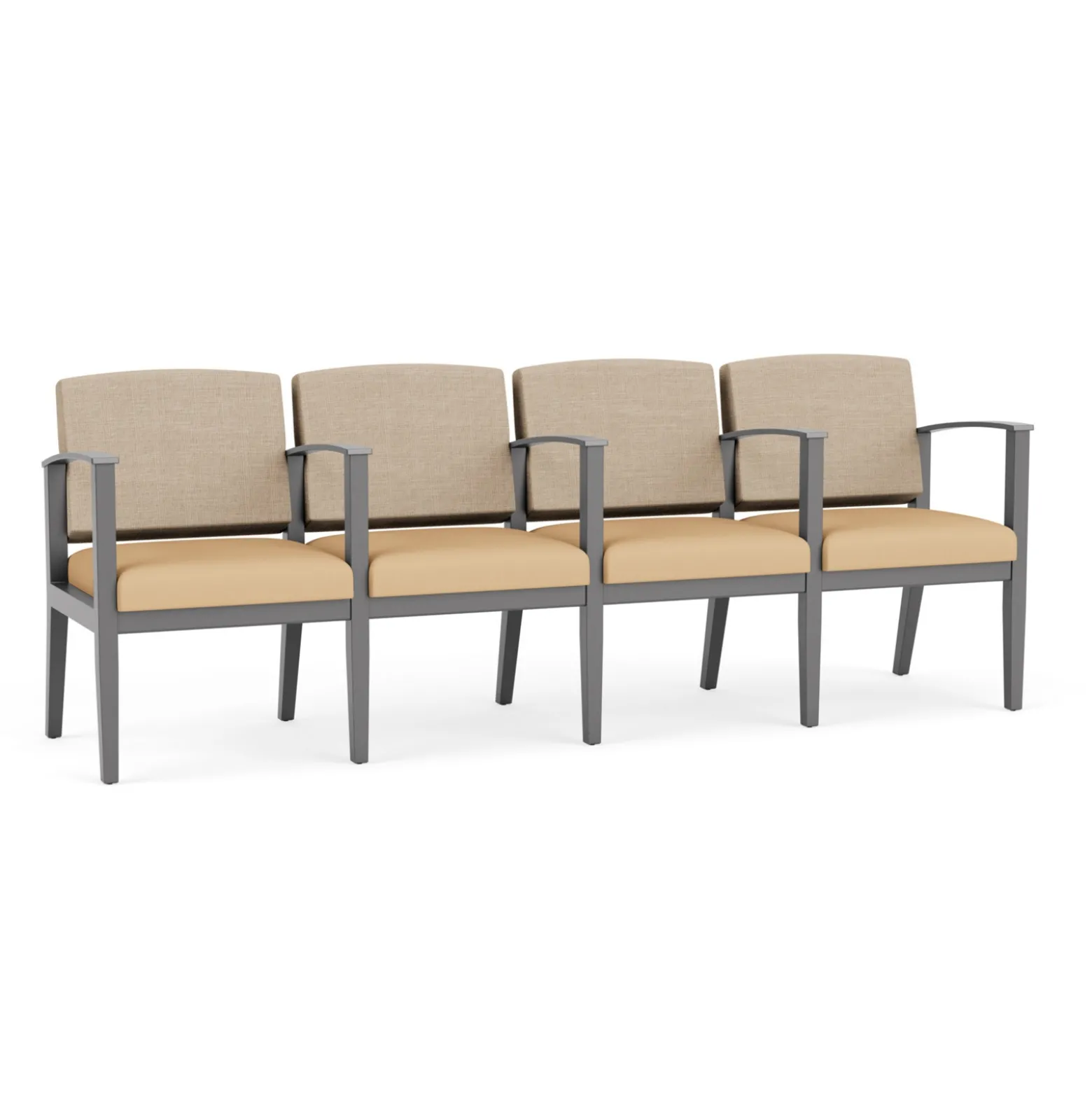Mason Street Wood 4 Seat Sofa with Center Arms in Premium Upholstery