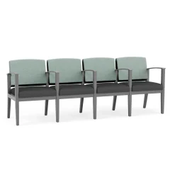 Mason Street Wood 4 Seat Sofa with Center Arms in Premium Upholstery