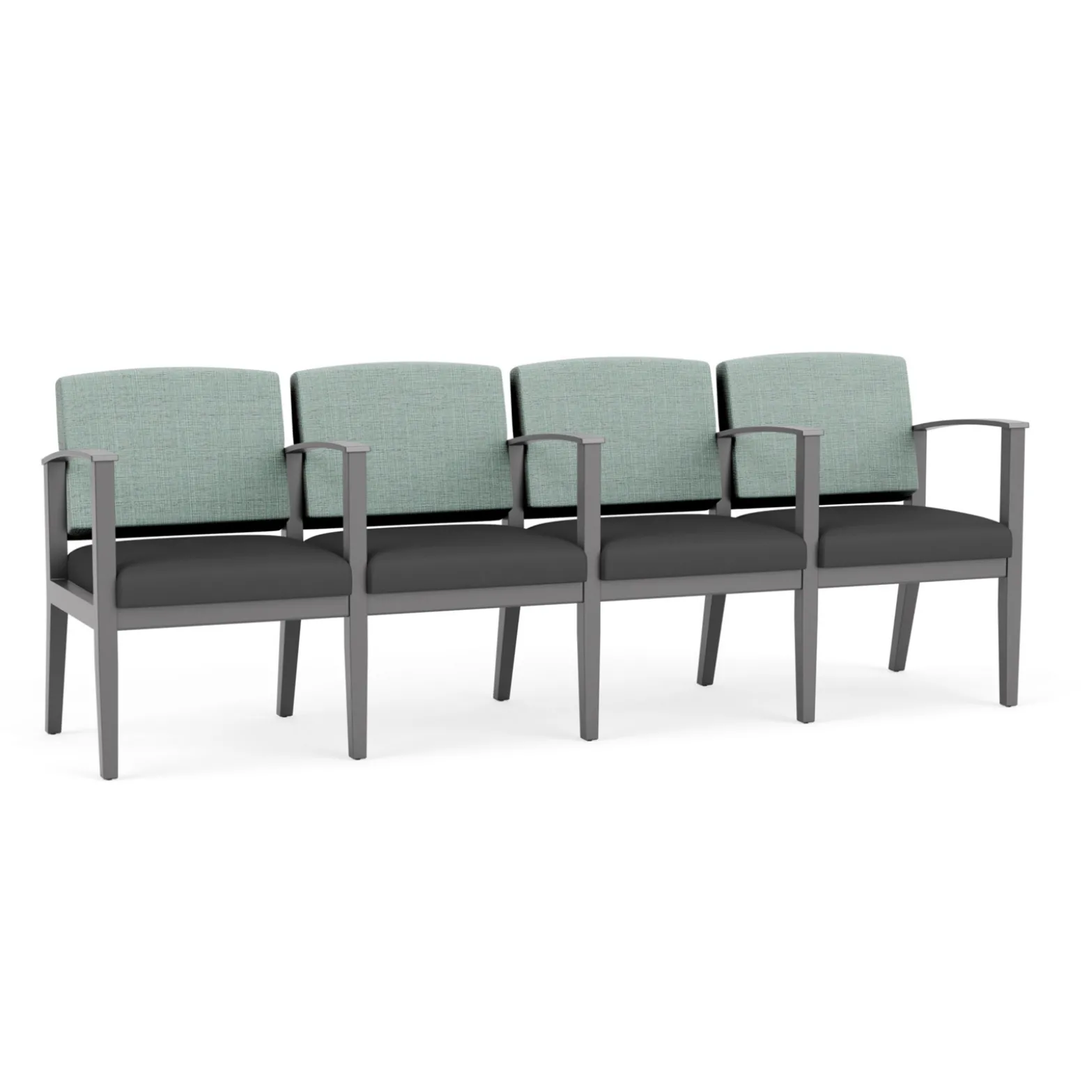 Mason Street Wood 4 Seat Sofa with Center Arms in Premium Upholstery