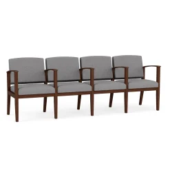 Mason Street Wood 4 Seat Sofa with Center Arms in Premium Upholstery