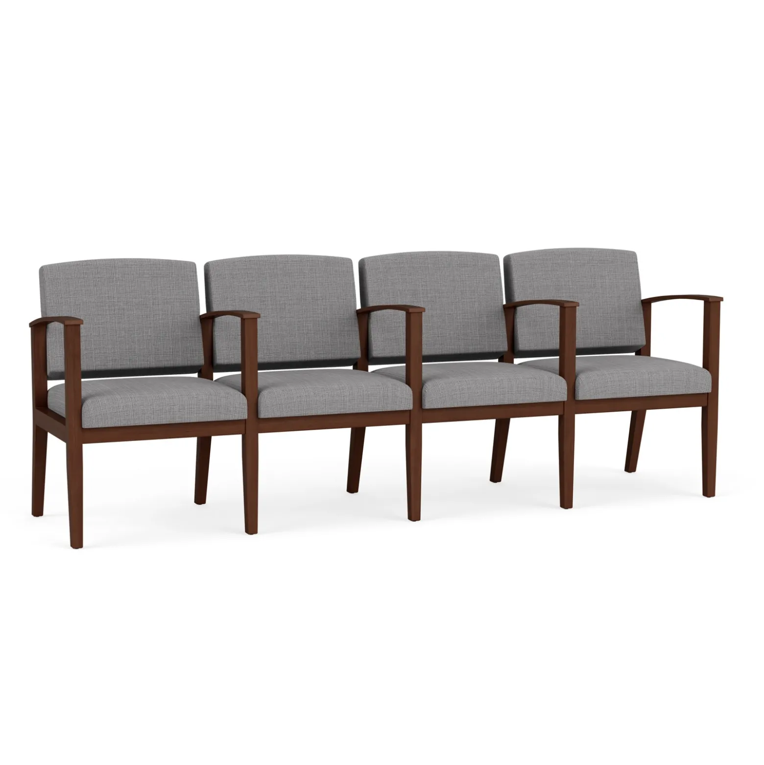 Mason Street Wood 4 Seat Sofa with Center Arms in Premium Upholstery