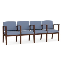 Mason Street Wood 4 Seat Sofa with Center Arms in Premium Upholstery