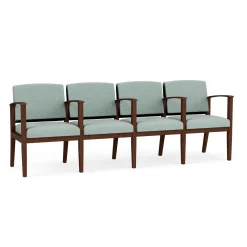 Mason Street Wood 4 Seat Sofa with Center Arms in Premium Upholstery