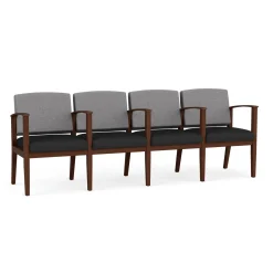 Mason Street Wood 4 Seat Sofa with Center Arms in Premium Upholstery