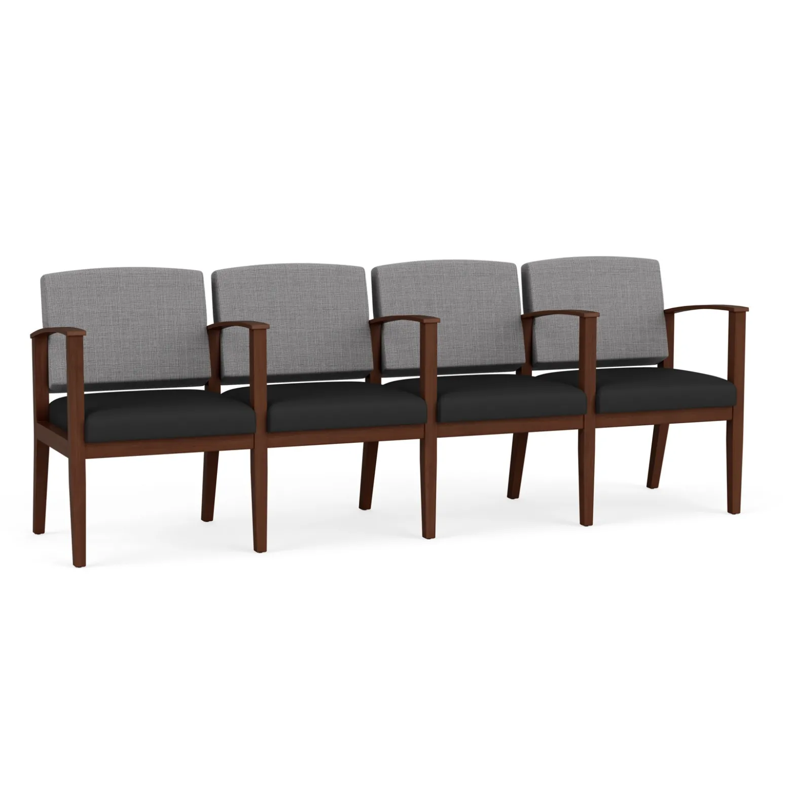 Mason Street Wood 4 Seat Sofa with Center Arms in Premium Upholstery