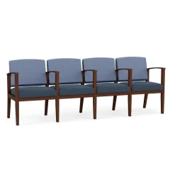 Mason Street Wood 4 Seat Sofa with Center Arms in Premium Upholstery