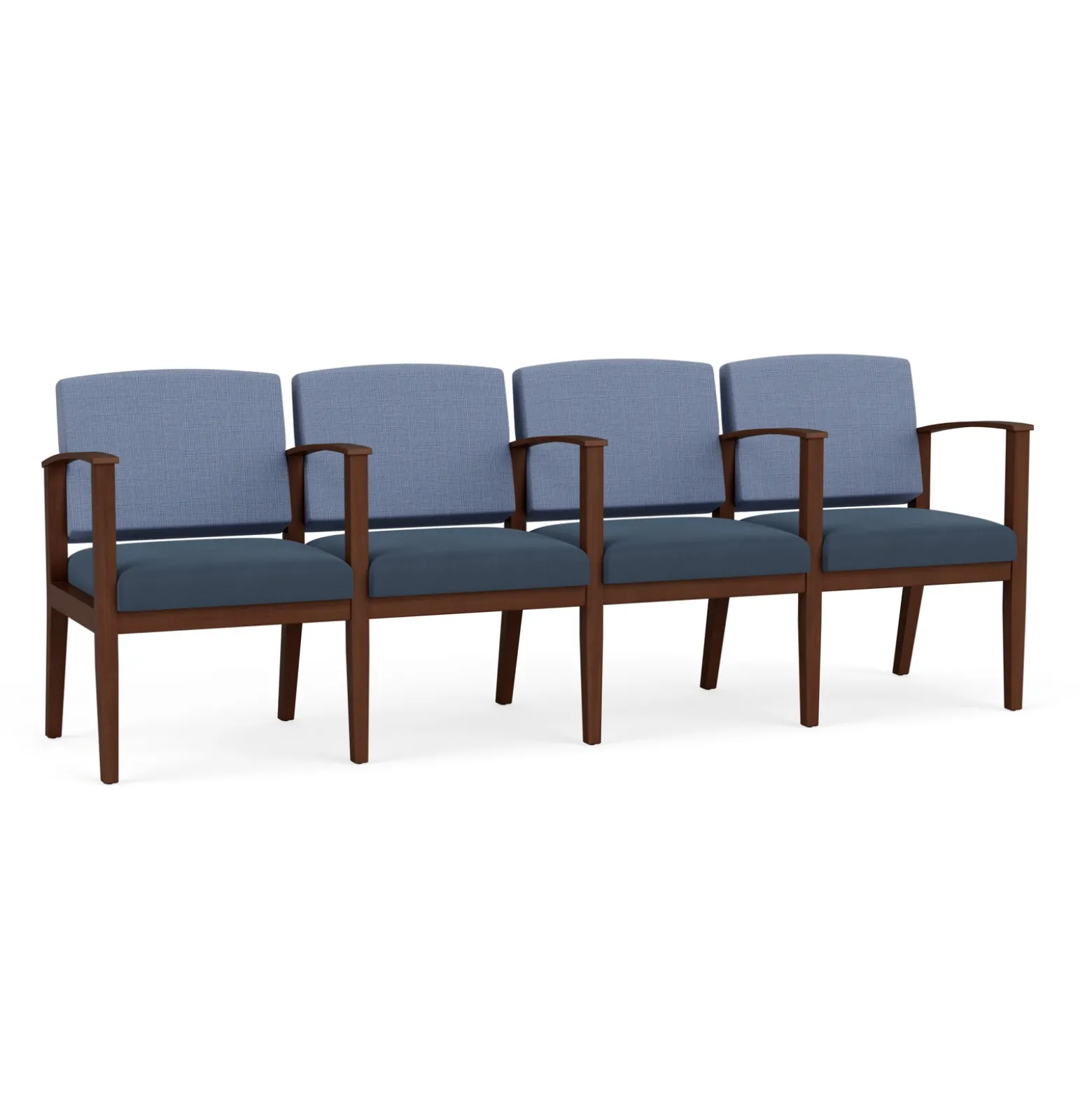Mason Street Wood 4 Seat Sofa with Center Arms in Premium Upholstery
