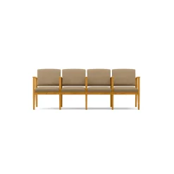 Mason Street Wood 4 Seat Sofa with Center Arms in Premium Upholstery