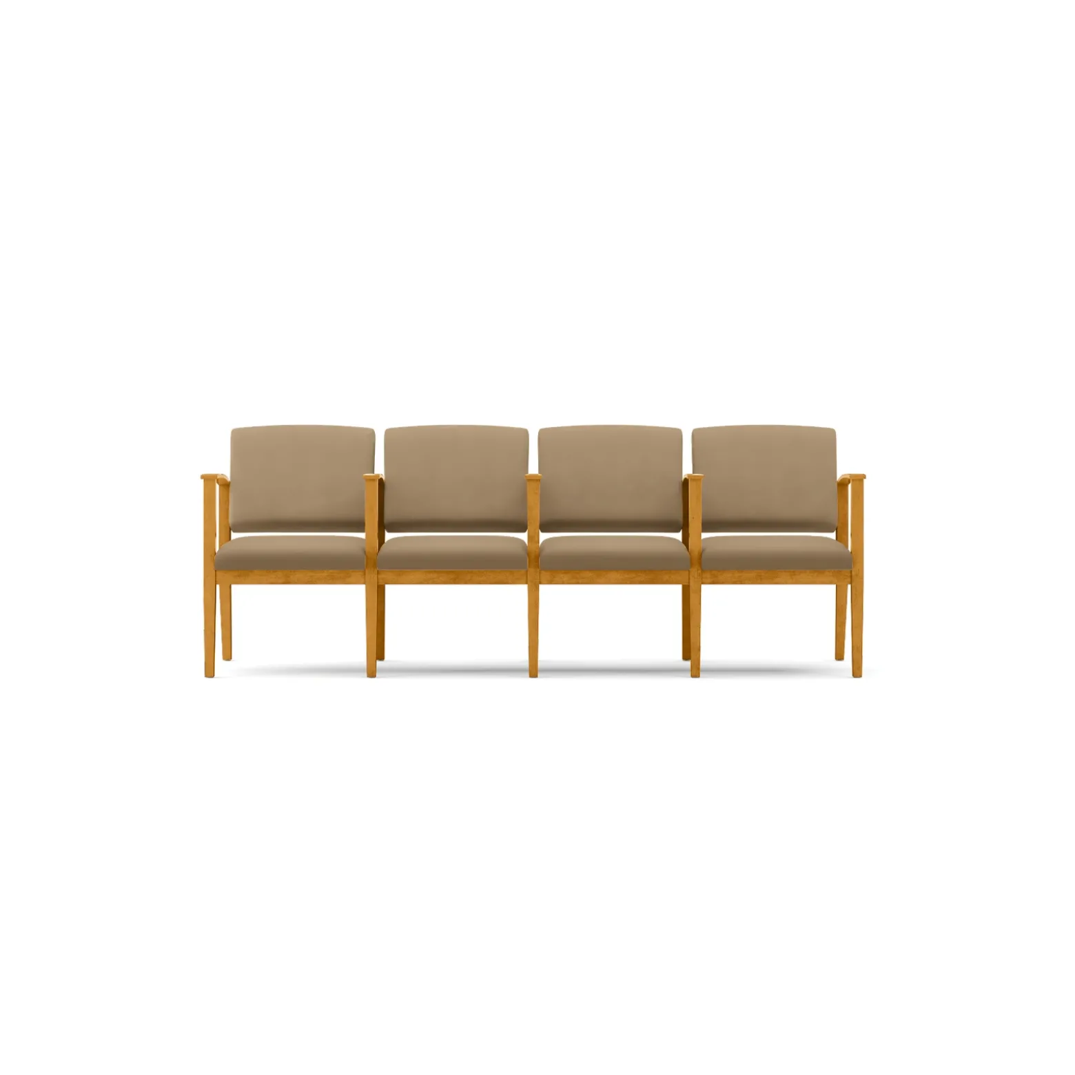 Mason Street Wood 4 Seat Sofa with Center Arms in Premium Upholstery