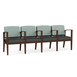 Mason Street Wood 4 Seat Sofa with Center Arms in Premium Upholstery