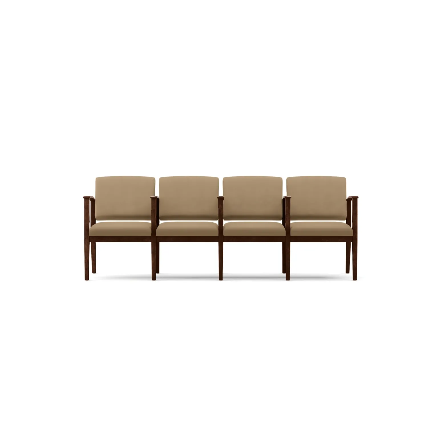 Mason Street Wood 4 Seat Sofa with Center Arms in Premium Upholstery