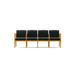 Mason Street Wood 4 Seat Sofa with Center Arms in Premium Upholstery