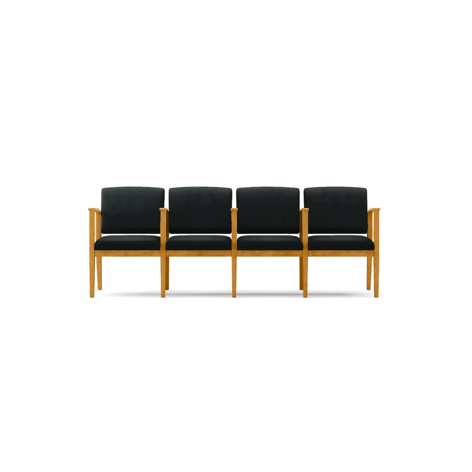 Mason Street Wood 4 Seat Sofa with Center Arms in Premium Upholstery