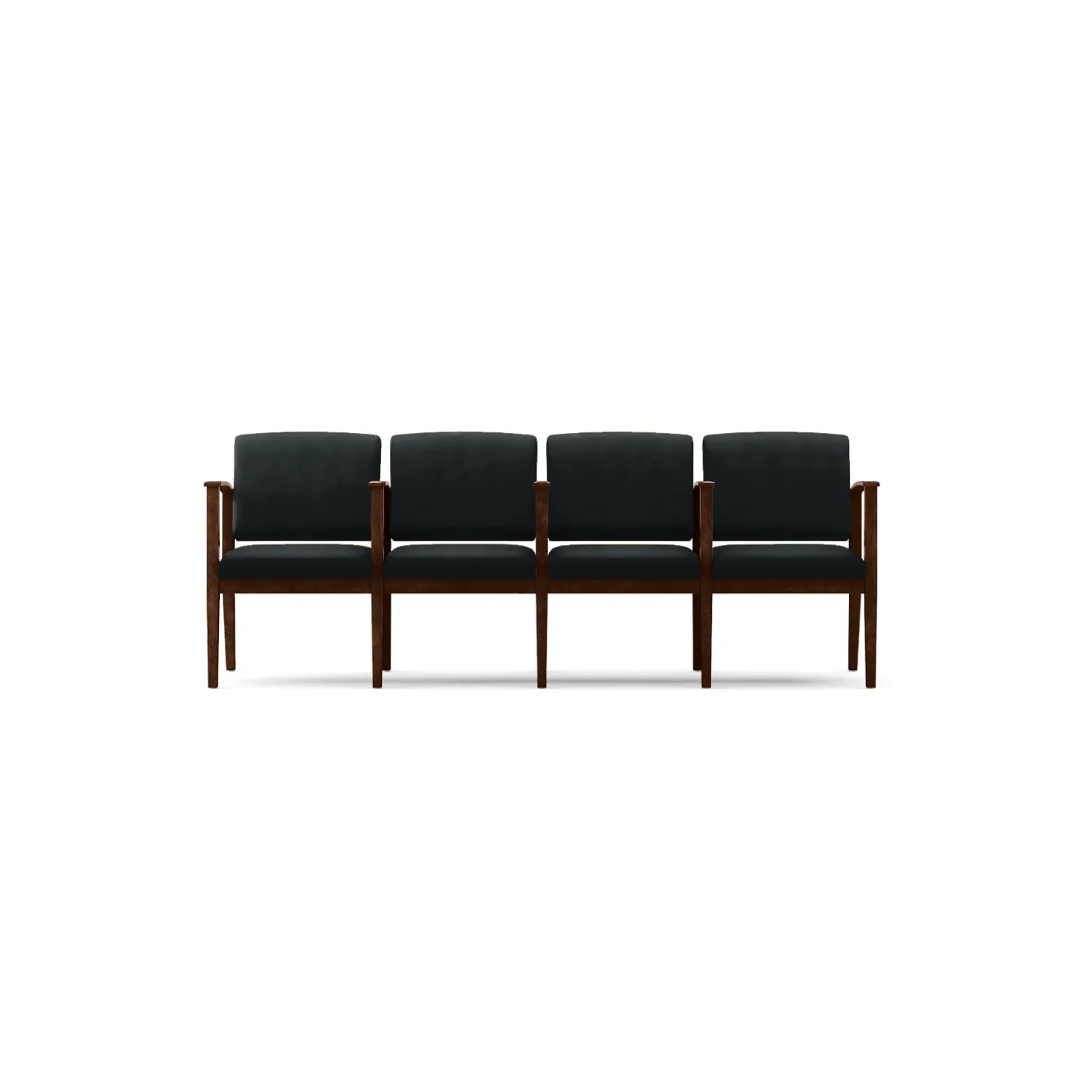 Mason Street Wood 4 Seat Sofa with Center Arms in Premium Upholstery